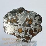 Železný meteorit s olivínem z Ruska 76x65x3mm /VIDEO/
